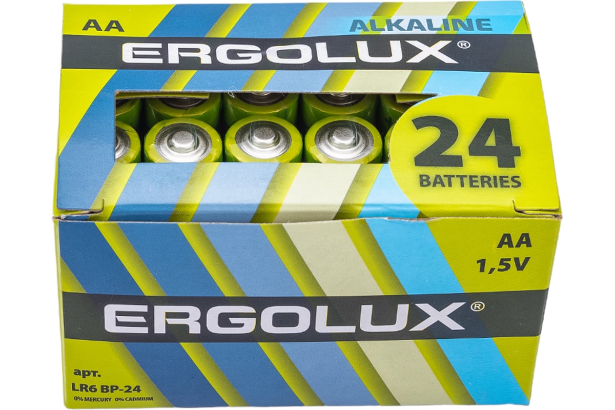 Батарейка Ergolux LR6, Alkaline, BP-24, 1.5В 14212 - выгодная цена ...
