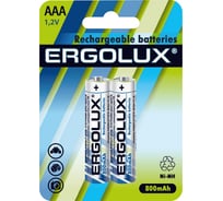 Аккумулятор Ergolux NHAAA800BL2, 1.2В, AAA-800mAh, Ni-Mh, BL-2 12978