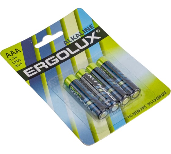 Батарейка Ergolux 1.5В, LR03, Alkaline, BL-4 11744
