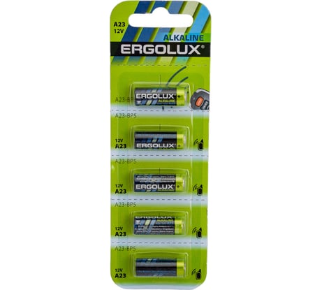 Батарейка Ergolux A23-BP, 12В, LR23A, BL-5 12296