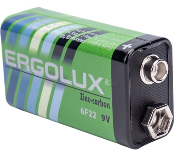 Батарейка Ergolux 6F22SR1, 9В, 6F22, SR1 12443
