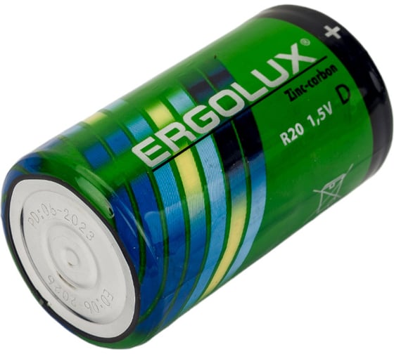 Батарейка Ergolux 1.5В, R20, SR2 12442