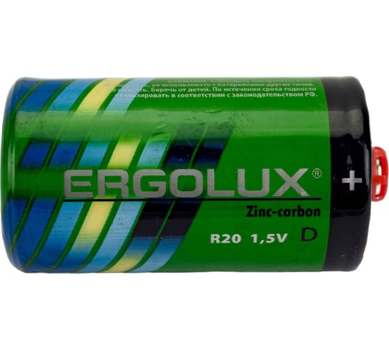 Батарейка Ergolux 1.5В, R20, SR2 12442