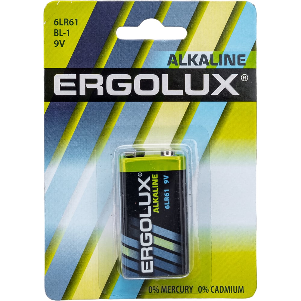 Батарейка Ergolux 6LR61, 9В, Alkaline, BL-1 11753 - выгодная цена ...