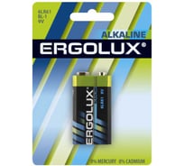 Батарейка Ergolux 6LR61, 9В, Alkaline, BL-1 11753