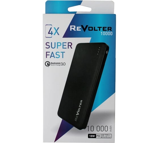Внешний аккумулятор ReVolter 10000 black