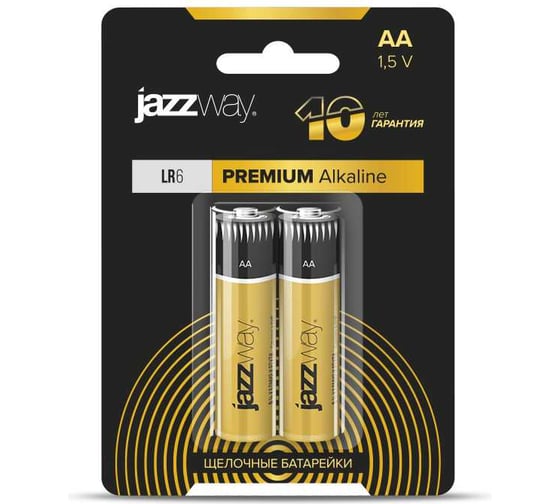 Батарейка Jazzway Jаzzway Элемент питания алкалиновый AA/LR6 1.5В Premium Alkaline BL-2 (блистер 2шт) 5026896