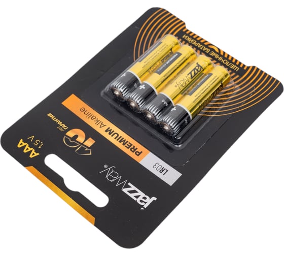 Батарейка Jazzway Jаzzway Элемент питания алкалиновый AAA/LR03 1.5В Premium Alkaline BL-4 (блистер 4шт) 5002197