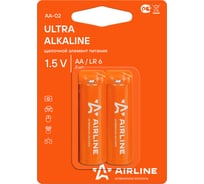 Батарейки Airline LR6/AA щелочные, 2 штуки, блистер AA-02