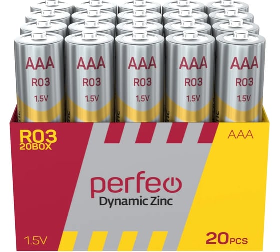 Батарейки PERFEO R03/20BOX Dynamic Zinc 30018343