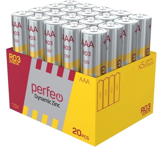 Батарейки PERFEO R03/20BOX Dynamic Zinc 30018343
