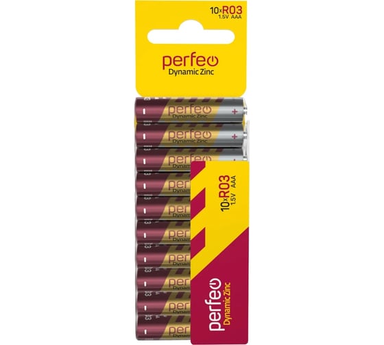 Батарейки PERFEO R03/10SH CARD Dynamic Zinc 30018342