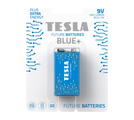 Батарейка Tesla BLUE+ 9V 8594183392158 1