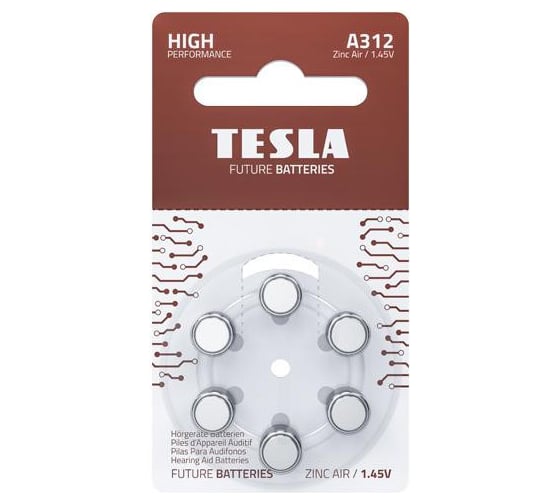 Батарейка Tesla A312 6 штук 8594183391656