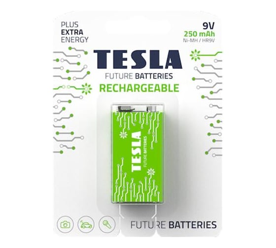 Батарейка Tesla RECHARGEABLE+ 9V 8594183392271