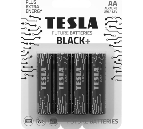 Батарейки Tesla AA, BLACK+, 4 штуки 8594183396620