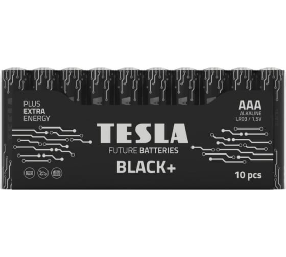 Батарейки Tesla AAA, BLACK+, 10 штук 8594183396682 1