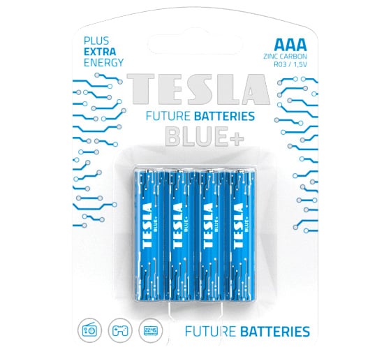 Батарейки Tesla AAA, BLUE+, 4 штуки 8594183392196