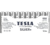 Батарейки Tesla AAA, SILVER+, 10 штук 8594183392349