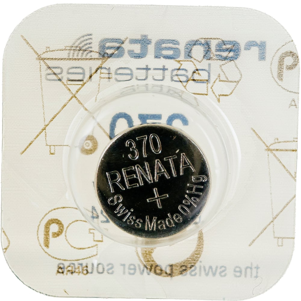 Батарейка для часов Renata R 370 (SR 920 W, 1.55V, 38mAh, 9.5x2.1mm ...