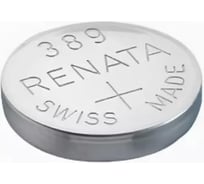 Батарейка для часов Renata R 389 (SR 1130 W, 1.55V, 80mAh, 11.6x3.1mm) 4361