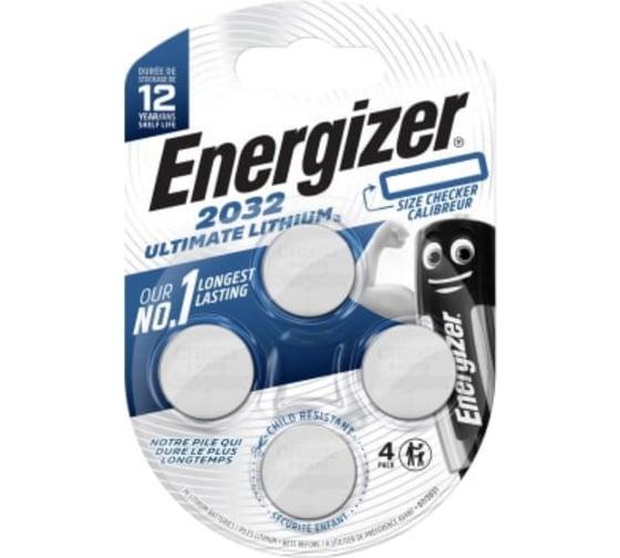 Батарейки Energizer Ultimate Lithium CR2032 4 штуки в блистере 7638900422993
