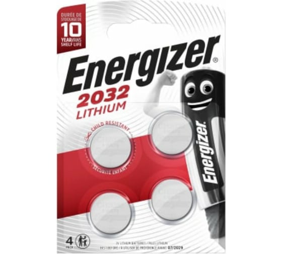Батарейки Energizer Miniatures Lithium CR2032 4 штуки в блистере 7638900377620