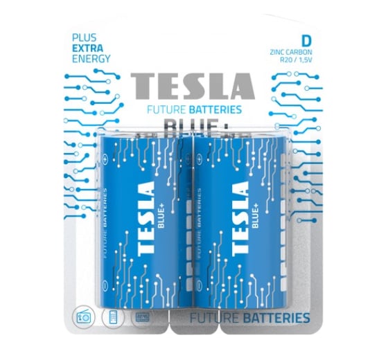 Батарейки Tesla D BLUE+ 2 штуки 8594183392233