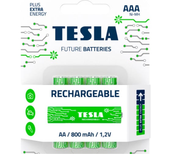 Батарейки Tesla AAA RECHARGEABLE+ 4 штуки 8594183392295 1