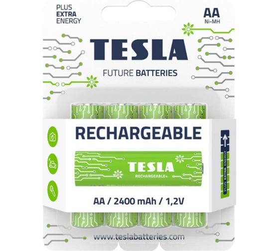 Батарейки Tesla AA RECHARGEABLE+ 4 штуки 8594183392288 1