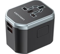 Универсальный дорожный адаптер VENTION USB (C + A + A) Черный FJCB0