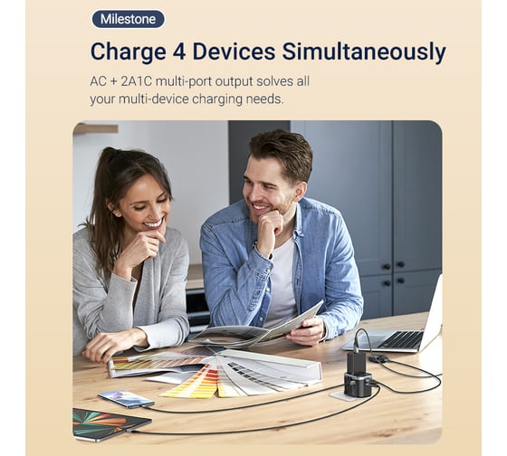Универсальный дорожный адаптер VENTION USB (C + A + A) Черный FJCB0