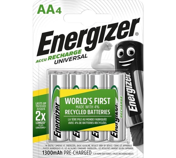 Батарейки Energizer Universal NH15/AA 1300 4 шт/бл Pre-Ch 7638900424270