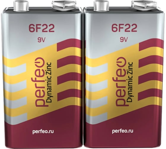 Батарейка Perfeo 6F22/2SH Dynamic Zinc 30018346