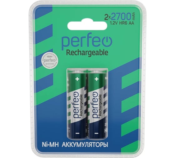 Аккумулятор Perfeo AA2700mAh/2BL Пластик 30017536