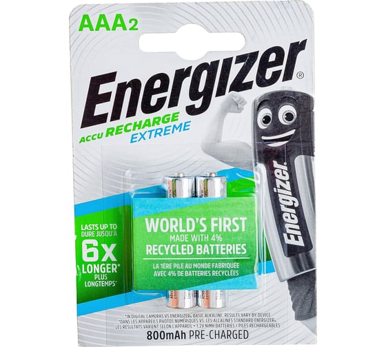 Аккумулятор ENERGIZER Extreme NH12/AAA 800мАч BL2 7638900416862 1