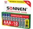 Батарейки SONNEN Super Alkaline, AAA LR03, 24А, алкалиновые, 10 штук, в коробке, 454232 9