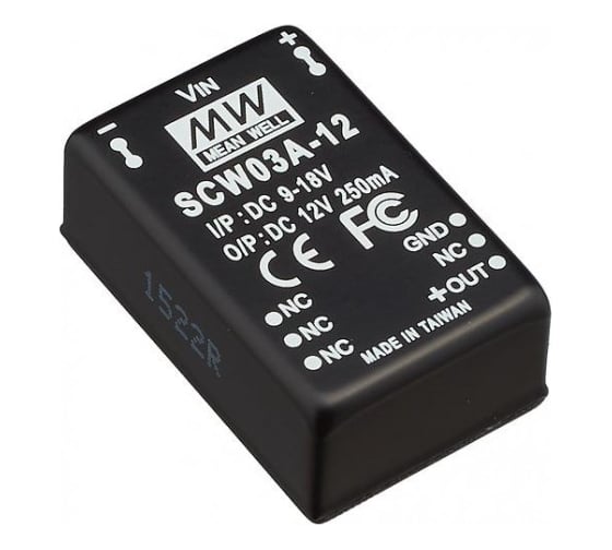 Преобразователь Mean Well, DC/DC SCW03A-12 Т00173335 1