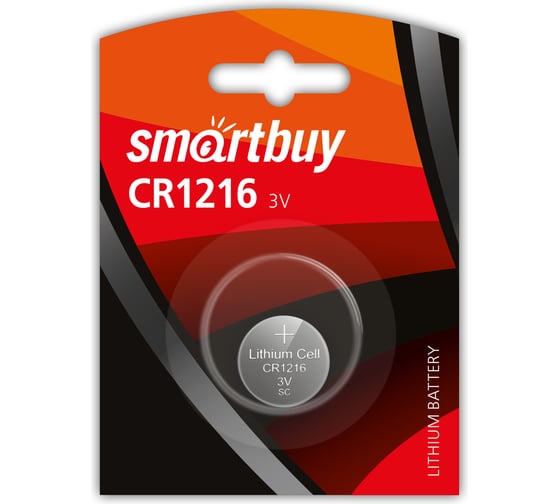 Литиевый элемент питания Smartbuy CR1216 SBBL-1216-1B