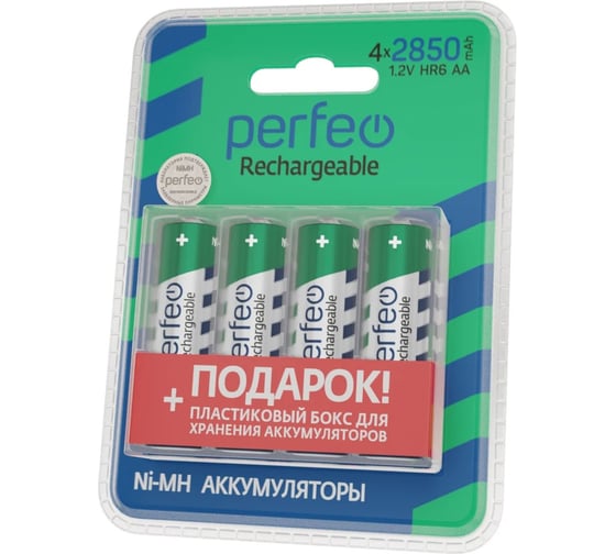 Аккумулятор Perfeo AA2850mAh/4BL+ BOX Пластик 30017535
