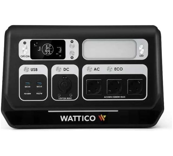 Портативная электростанция, источник бесперебойного питания WATTICO Home 2 кВт / 8,2 кВтч home_2200_3_battery