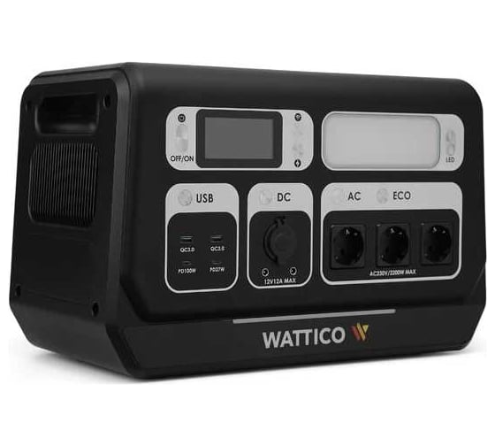 Портативная электростанция, источник бесперебойного питания WATTICO Home 2 кВт / 10,2 кВтч home_2200_4_battery