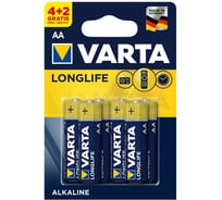 Батарейки Varta longlife aa бл. 4+2 04106101426