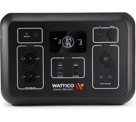 Портативная зарядная станция WATTICO Home 1200 Max + 2 шт. солнечная панель Ultrasolar 210 home_1200_max_2_ultrasolar_210