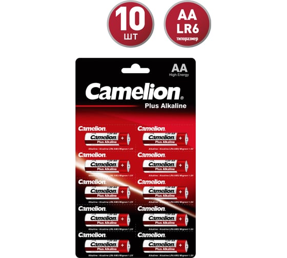 Батарейка Camelion, 1.5В LR6 Plus Alkaline BP1x10P LR6-BP1x10P 14135