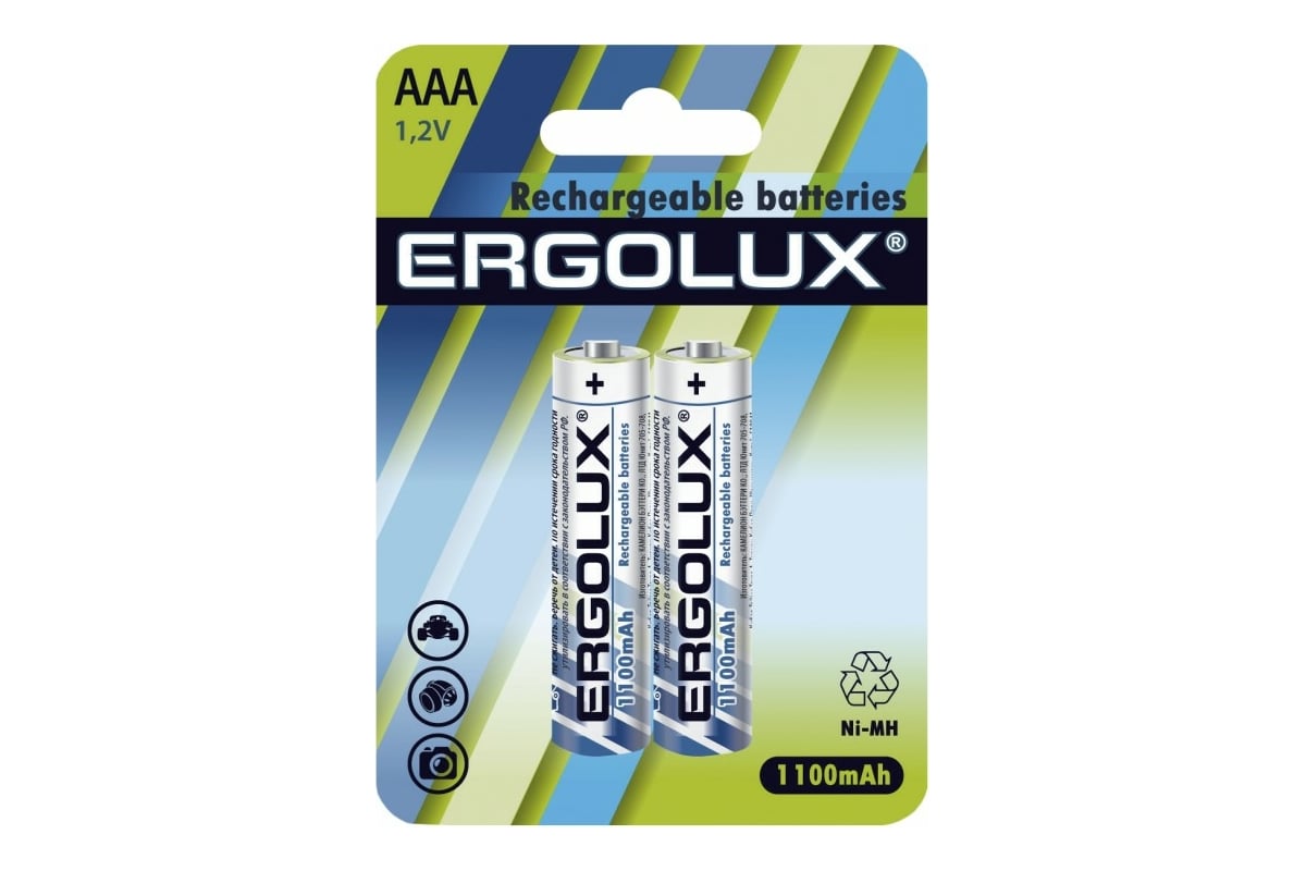 Аккумулятор Camelion Ergolux AAA-1100mAh, Ni-Mh, BL-2 NHAAA1100BL2 12446 -  выгодная цена, отзывы, характеристики, фото - купить в Москве и РФ