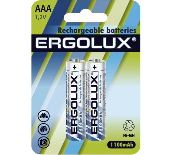 Аккумулятор Camelion Ergolux AAA-1100mAh, Ni-Mh, BL-2 NHAAA1100BL2 12446
