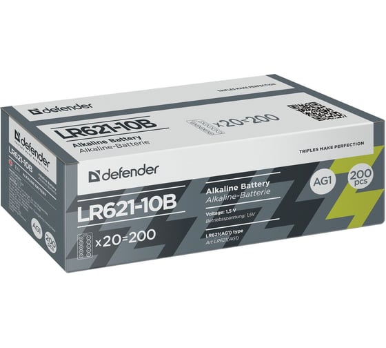 Батарейка DEFENDER алкалиновая LR621-10B AG1, в блистере 10 шт 56301