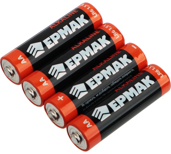 Батарейки ЕРМАК 4шт, тип AA, "Alkaline" щелочная, BL 634-006