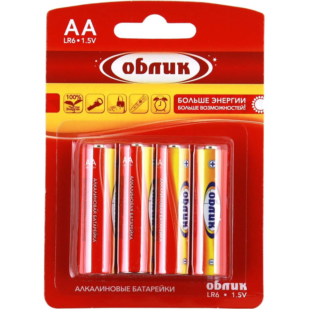 Блистер-4 батарейки Облик LR6 УТ-00000846 - выгодная цена, отзывы ...